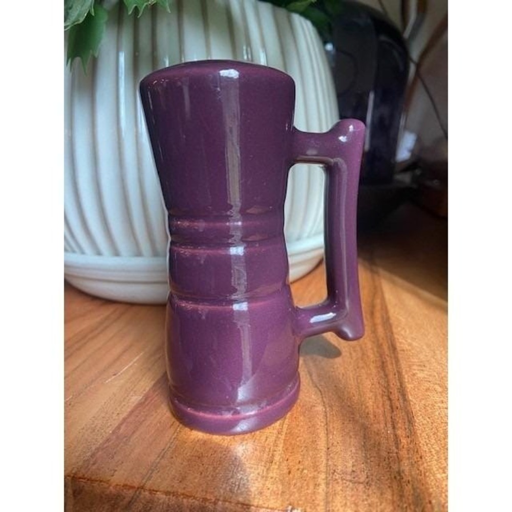 Frankoma Plum Purple Ceramic Pepper Shaker Tankard Mug 4 Inch Rare Vintage